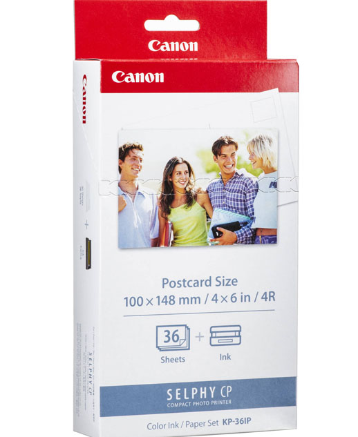 Juego de papel y tinta de color Canon KP-36IP (papel de 4 x 6 ", 36 hojas)