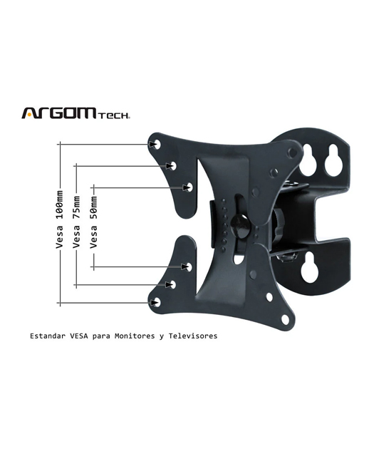 Soporte de pared para TV de 13" a 29" con inclinación/giro de 50/75/100 grados. - Imagen 2
