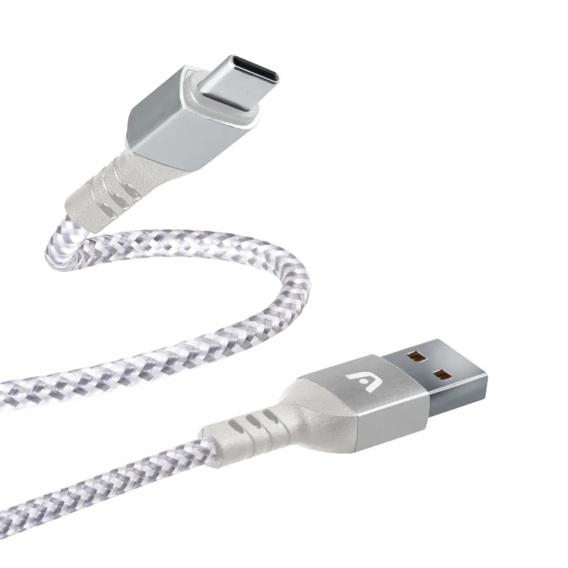 CABLE TYPE-C TO USB 2.0 NYLON 1.8M WHITE